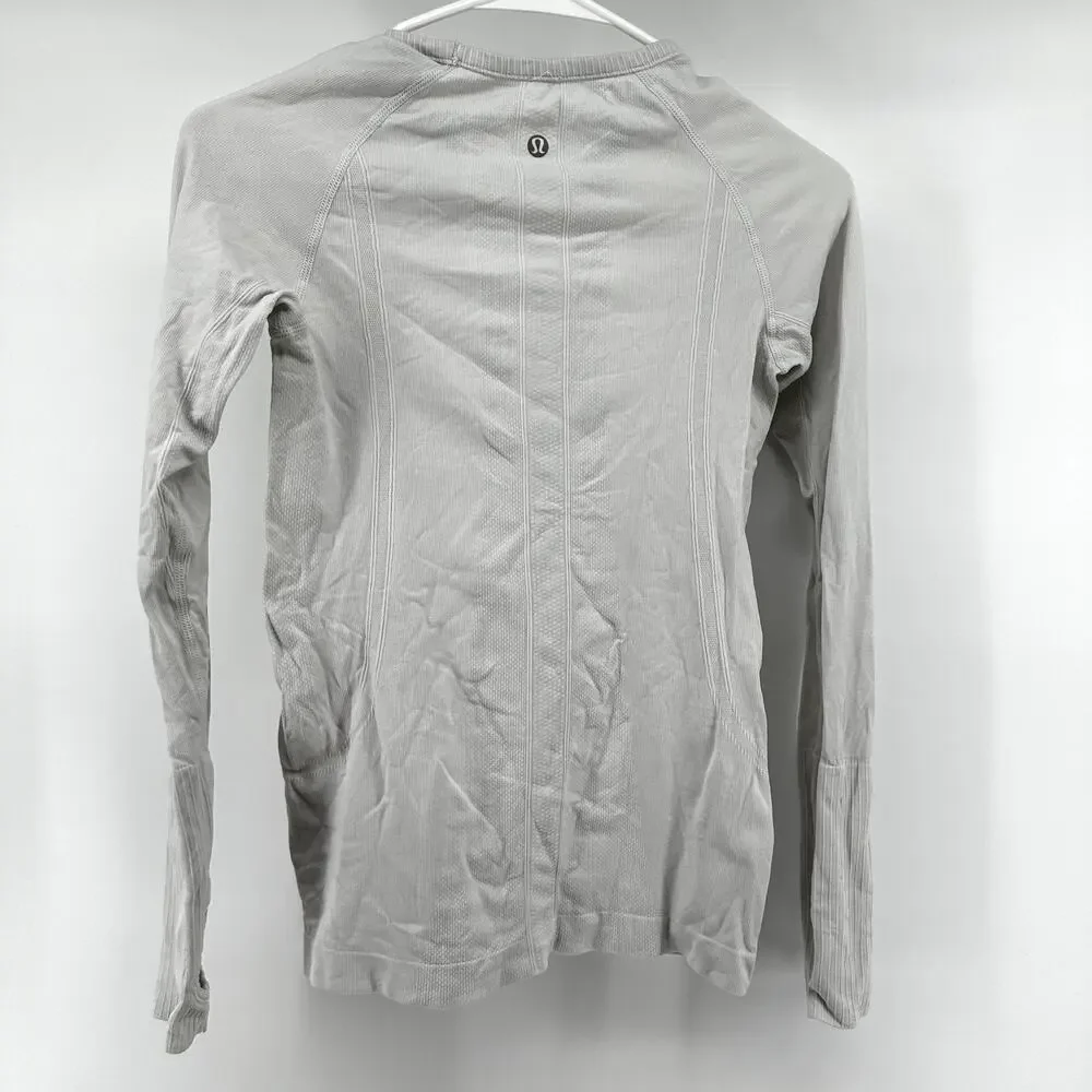 Lululemon Swiftly Tech Long Sleeve Crew Silverescent X-STATIC Seamless White 4